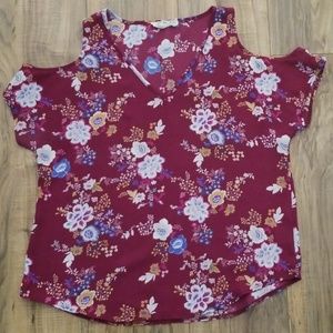 Pink Rose Cold Shoulder Shirt